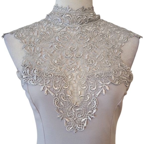 Lulu's Gray Lace Inset Sleeveless Dress Size Large - Picture 4 of 7